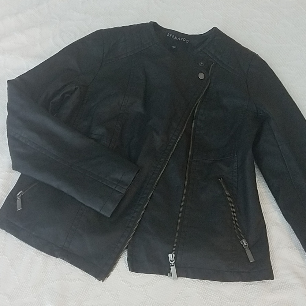 Medium Bernardo Moto Jacket with Zip Details